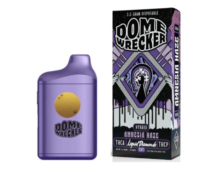 Domewrecker THCa Liquid Diamonds Disposable - 3.5g - Amnesia Haze (Hybrid)