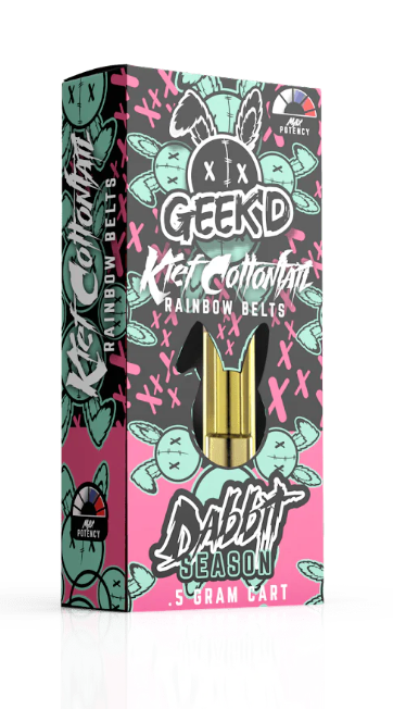 Geek'd Dabbit 0.5g Cartridges - Kief Cottontail Rainbow Belts