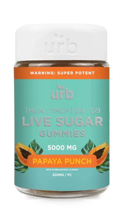 Urb Live Sugar 5000mg Gummies - Papaya Punch