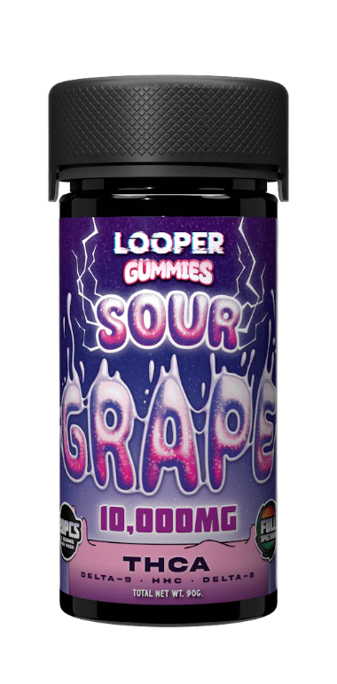 Looper THCa 10,000mg Live Badder Gummies - Sour Grape