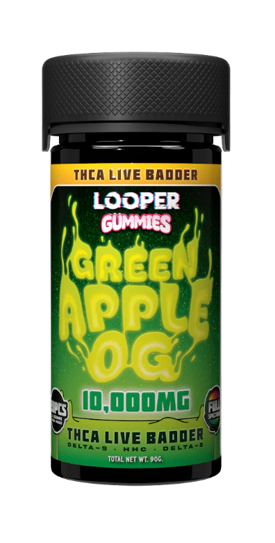 Looper THCa 10,000mg Live Badder Gummies - Green Apple OG