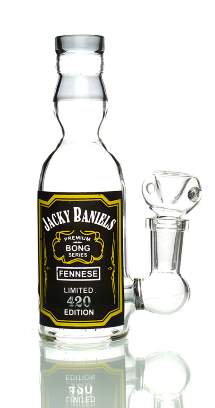 5" Micro Jacky Liquor Bottle Rig With L-Line  Perc and 14mm Male Bowl