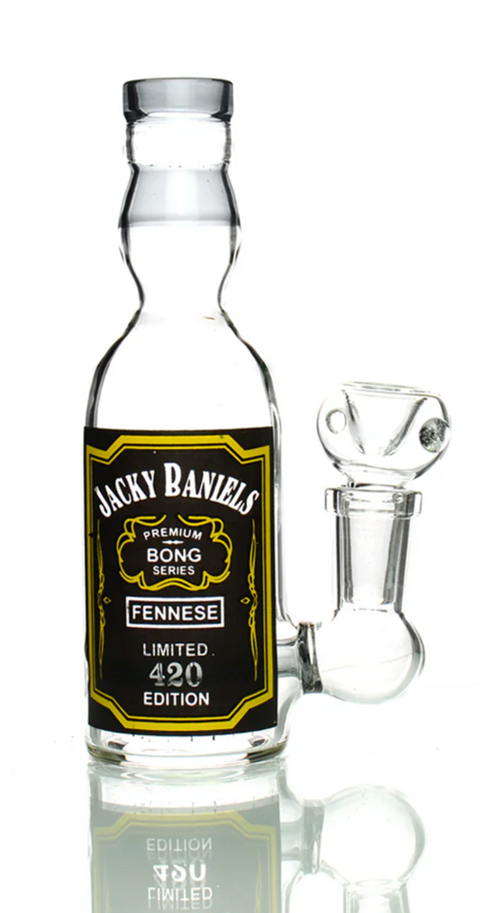 5" Micro Jacky Liquor Bottle Rig With L-Line  Perc and 14mm Male Bowl