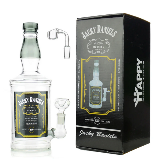 10" Smoke Jacky Liquor Bottle Jacky Water Pipe 14mm Male Bowl and 14mm Male Banger