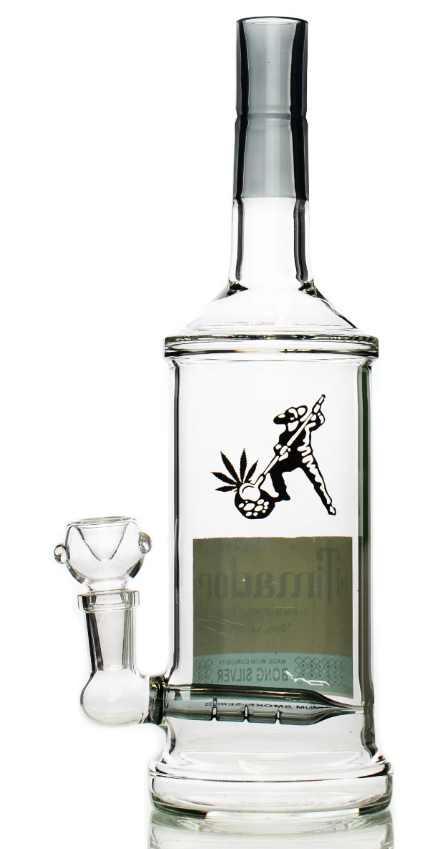 11" El Timador Tequila Bottle 100% High With 14mm Male Bowl